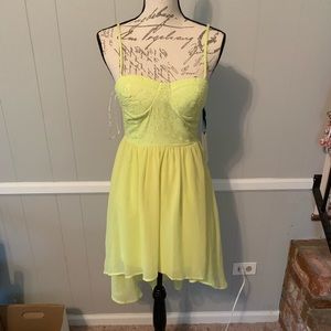 Forever 21 Yellow High Low Corset Dress NWT